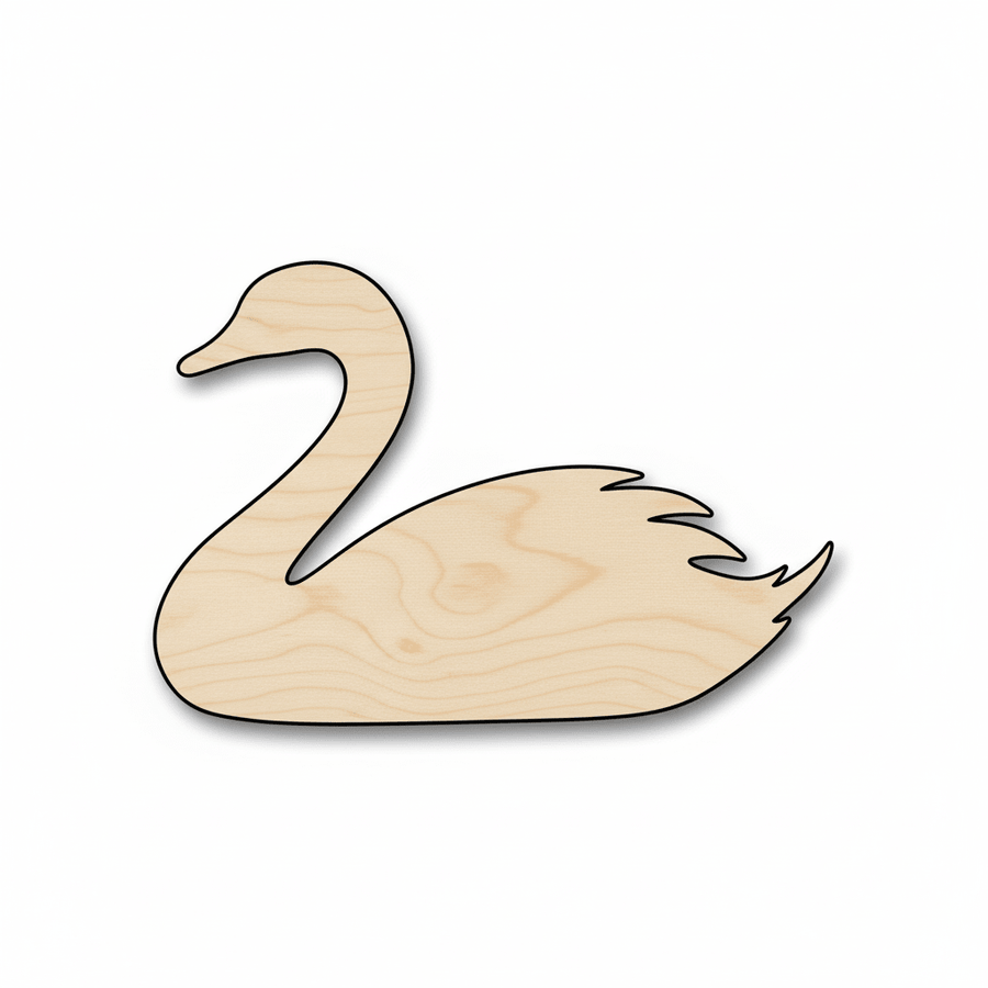 Wood Swan | Wooden Swan Cutout - DIY Wood Craft Shapes 46" Bird Art Blank Door Hanger Wooden Cutout Cut Outs - Unfinished - NameSigns.com