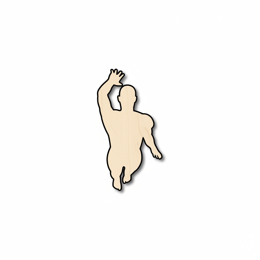 Wood Swimming Shape - Craft - Blank Door Hanger Wooden Cutout Cut Outs - Unfinished - NameSigns.com