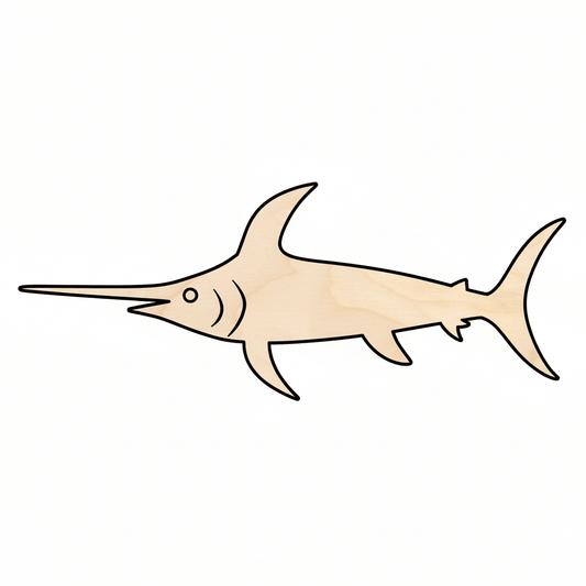 Wood Swordfish – Wooden Craft Shapes | Ocean Fish Decor 46 Inch Blank Door Hanger Wooden Cutout Cut Outs - Unfinished - NameSigns.com