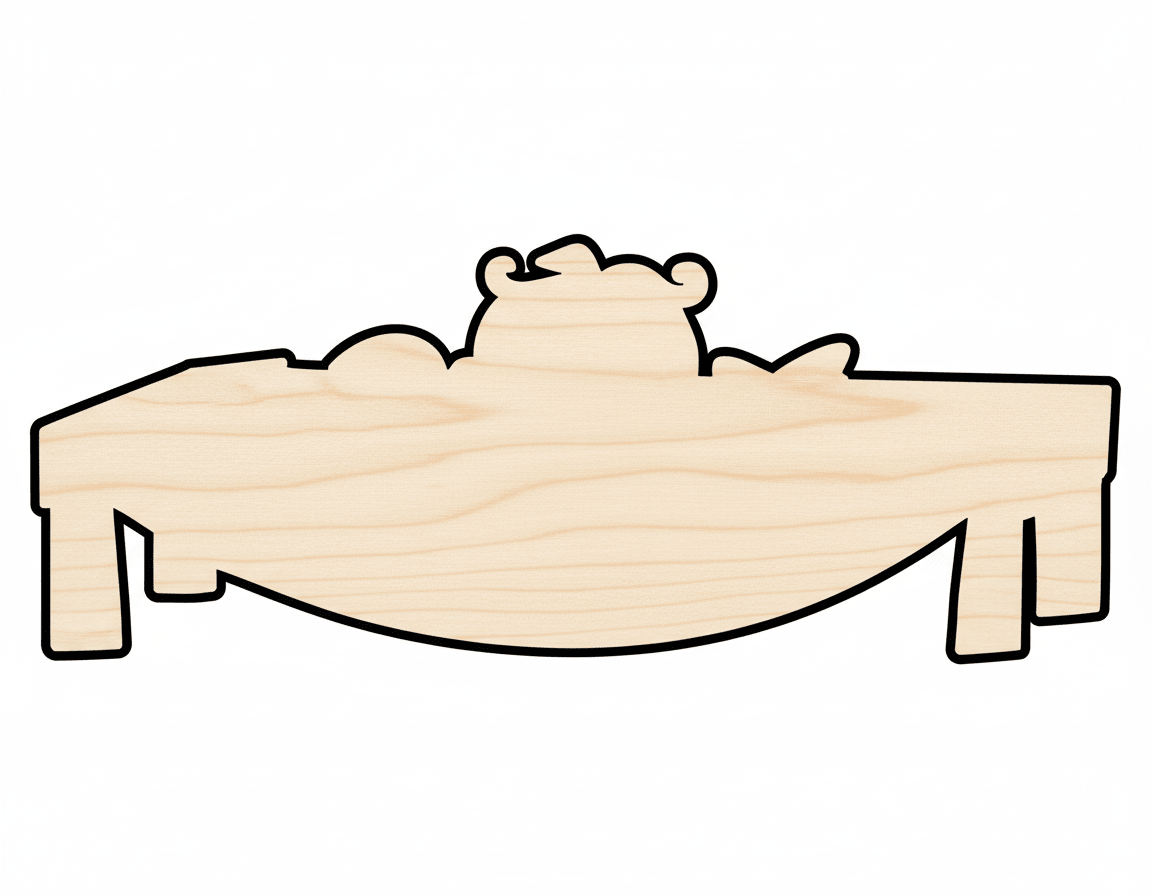 Wood Table | Feast Table Shape Cutout - Baltic Birch Plywood Craft Board Blank Door Hanger Wooden Cutout Cut Outs - Unfinished - NameSigns.com