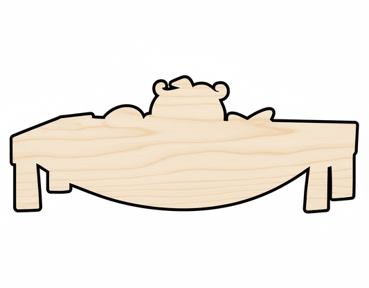 Wood Table | Feast Table Shape Cutout - Baltic Birch Plywood Craft Board Blank Door Hanger Wooden Cutout Cut Outs - Unfinished - NameSigns.com