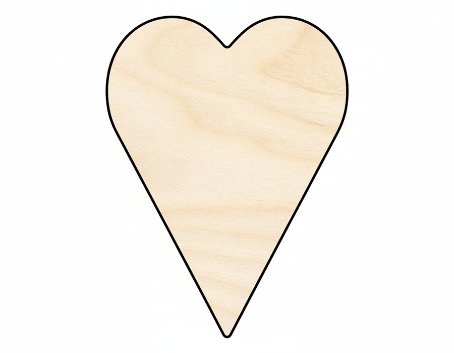 Wood Tall Heart Shape Valentine's Day DIY Craft Cutout Up to 46" Blank Door Hanger Wooden Cutout Cut Outs - Unfinished - NameSigns.com