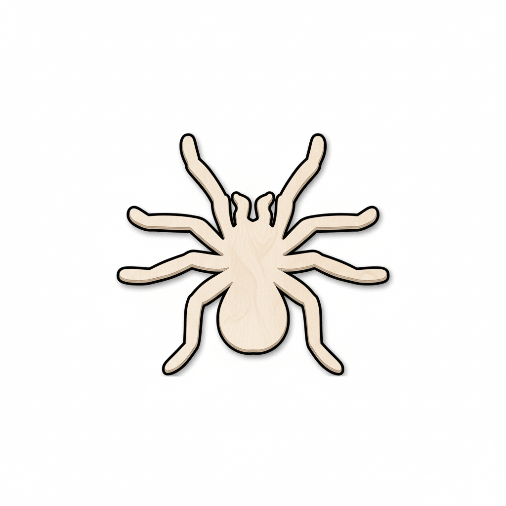 Wood Tarantula – Laser Cut Wood Spider Shape | Baltic Birch Plywood Blank Door Hanger Wooden Cutout Cut Outs - Unfinished - NameSigns.com