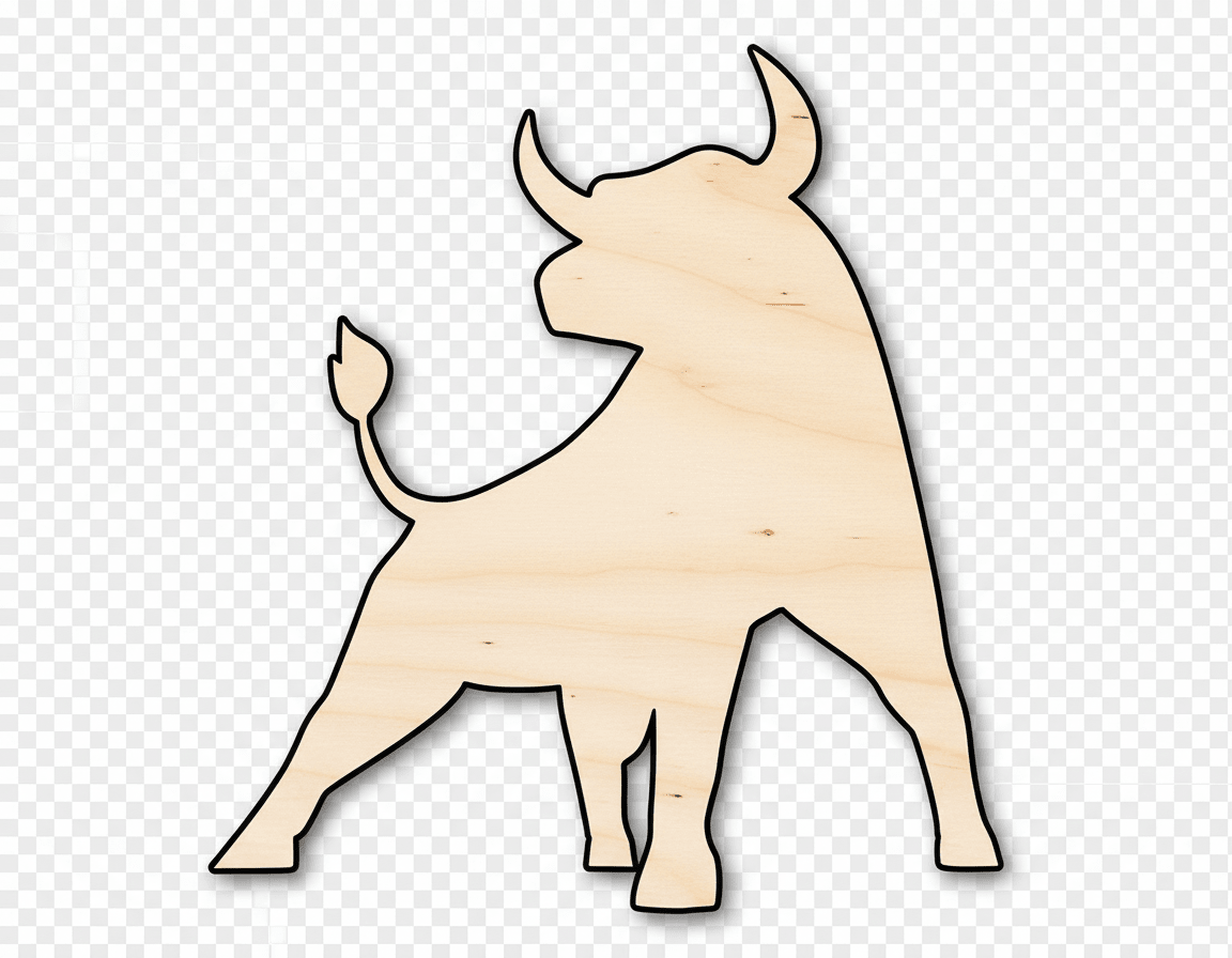 Unfinished Wood Shape Cut Out Unfinished Wood Taurus Bull Shape ...