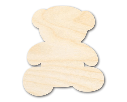 Wood Teddy Bear – Custom Wooden Cutout | Baltic Birch Plywood Craft Blank Door Hanger Wooden Cutout Cut Outs - Unfinished - NameSigns.com