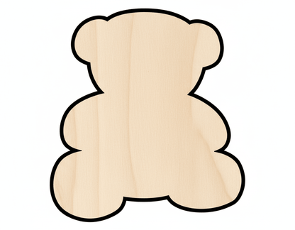 Wood Teddy Bear – Custom Wooden Cutout | Baltic Birch Plywood Craft Blank Door Hanger Wooden Cutout Cut Outs - Unfinished - NameSigns.com