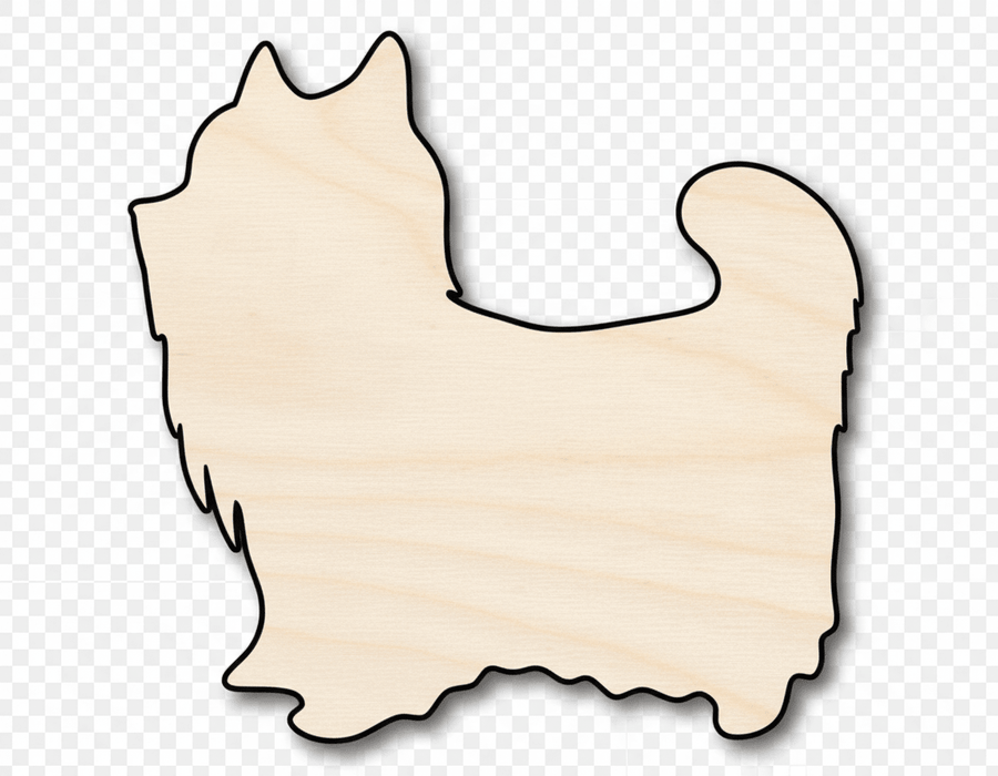 Wood Terrier Shape - Yorkshire Dog Silhouette Laser Cut Art 46" Blank Door Hanger Wooden Cutout Cut Outs - Unfinished - NameSigns.com