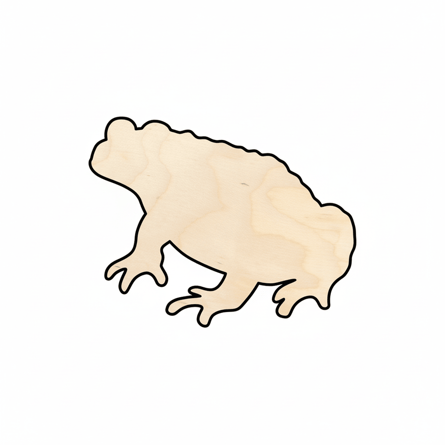 Wood Toad – Baltic Birch Plywood Craft Shapes for DIY Decor Blank Door Hanger Wooden Cutout Cut Outs - Unfinished - NameSigns.com