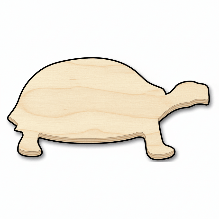 Wood Tortoise – Baltic Birch Plywood Animal Silhouette Cutout Blank Door Hanger Wooden Cutout Cut Outs - Unfinished - NameSigns.com