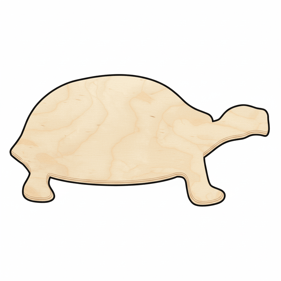 Wood Tortoise – Baltic Birch Plywood Craft Shape Up to 46" Blank Door Hanger Wooden Cutout Cut Outs - Unfinished - NameSigns.com