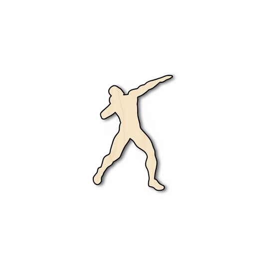 Wood Track Thrower Shot Put Shape - Craft - Blank Door Hanger Wooden Cutout Cut Outs - Unfinished - NameSigns.com