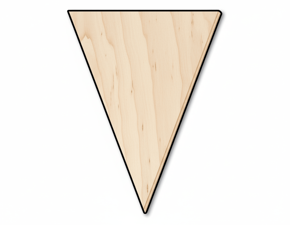 Wood Triangle Bunting Shape - Craft - Blank Door Hanger Wooden Cutout Cut Outs - Unfinished - NameSigns.com