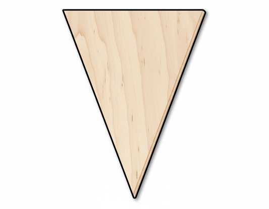 Wood Triangle Bunting Shape - Craft - Blank Door Hanger Wooden Cutout Cut Outs - Unfinished - NameSigns.com