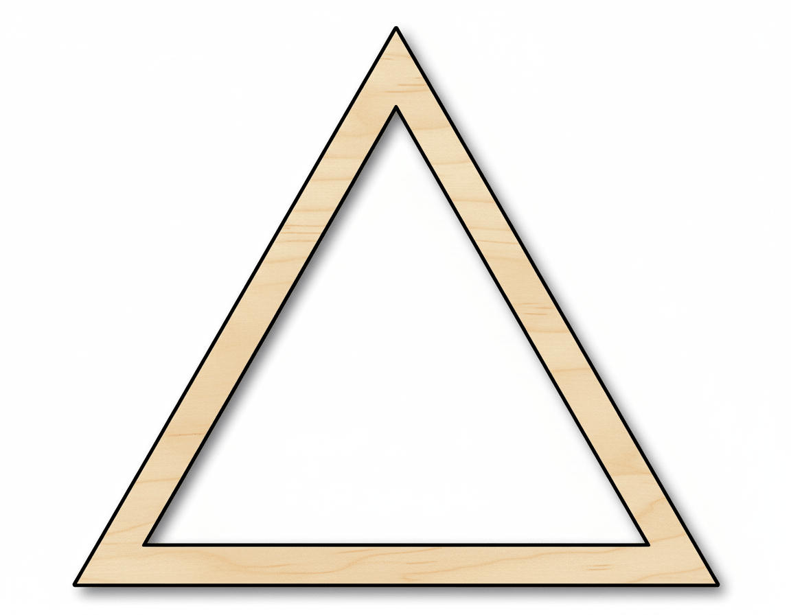 Wood Triangle Outline Shape DIY Craft Cutout Blank Door Hanger Wooden Cutout Cut Outs - Unfinished - NameSigns.com