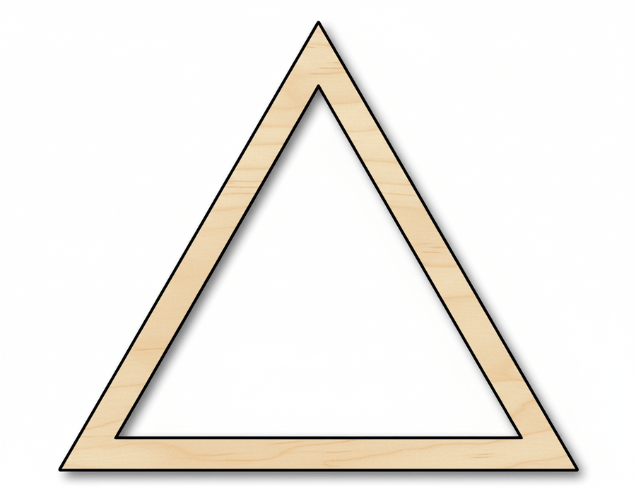 Wood Triangle Outline Shape DIY Craft Cutout Blank Door Hanger Wooden Cutout Cut Outs - Unfinished - NameSigns.com