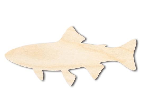 Wood Trout | Paintable Wood Cutout – DIY Wooden Shapes for Crafts Blank Door Hanger Wooden Cutout Cut Outs - Unfinished - NameSigns.com