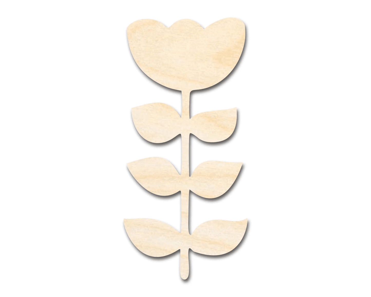 Wood Tulip – Folk Tulip Shape | DIY Wood Shapes for Craft Projects Blank Door Hanger Wooden Cutout Cut Outs - Unfinished - NameSigns.com