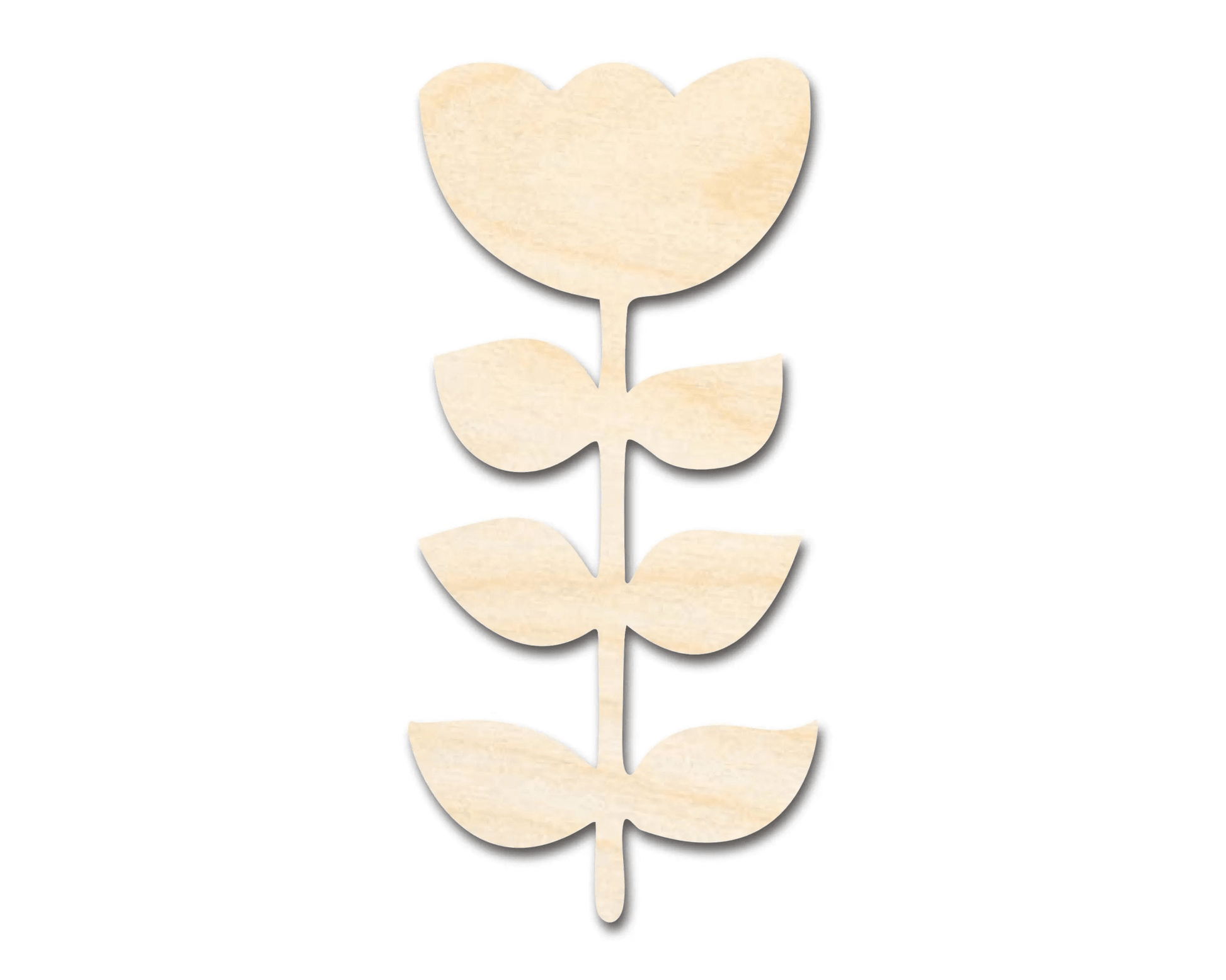 Wood Tulip – Folk Tulip Shape | DIY Wood Shapes for Craft Projects Blank Door Hanger Wooden Cutout Cut Outs - Unfinished - NameSigns.com
