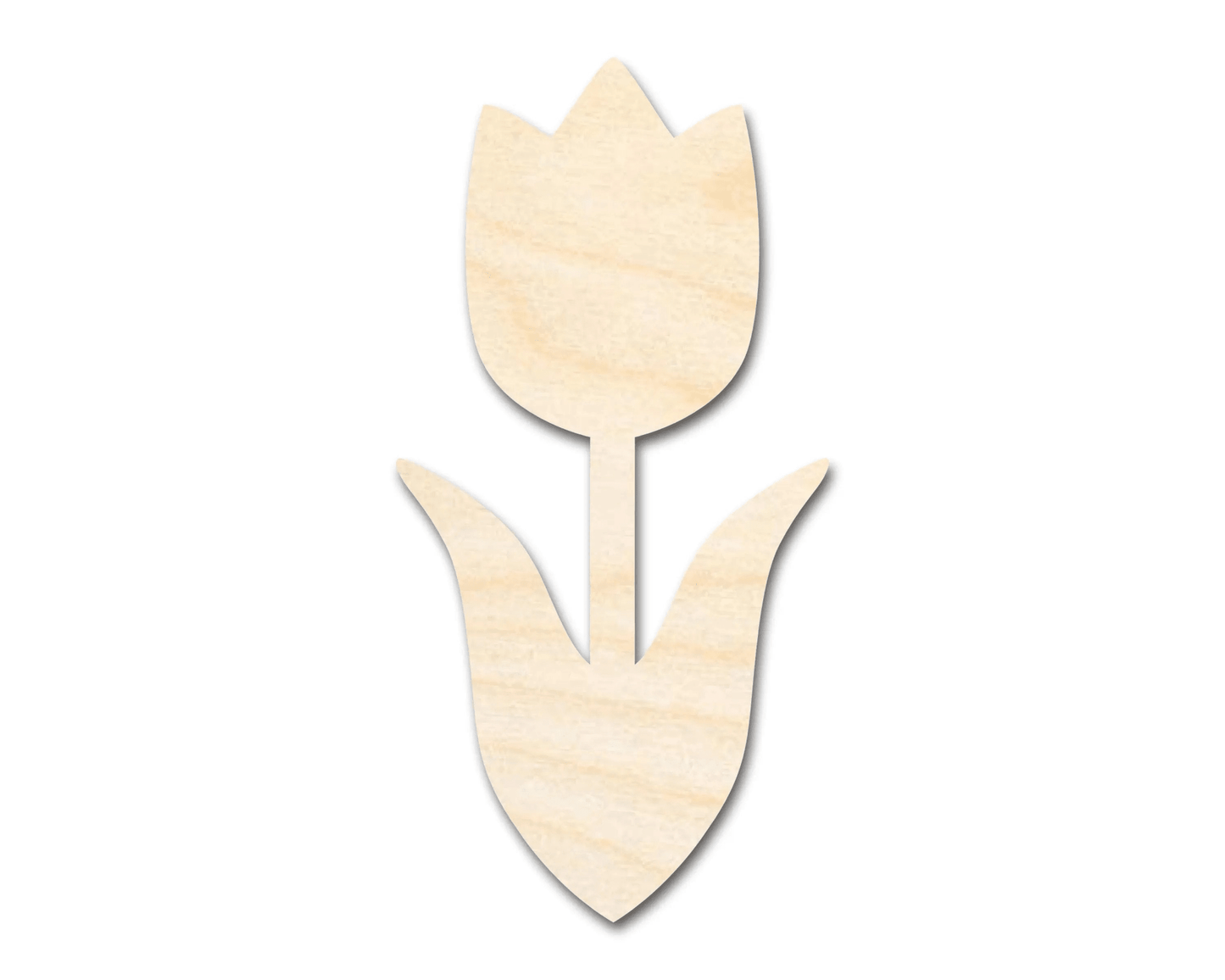 Wood Tulip – Laser Cut Wood Craft Shapes for DIY Flower Projects Blank Door Hanger Wooden Cutout Cut Outs - Unfinished - NameSigns.com