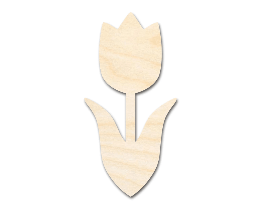 Wood Tulip – Laser Cut Wood Craft Shapes for DIY Flower Projects Blank Door Hanger Wooden Cutout Cut Outs - Unfinished - NameSigns.com