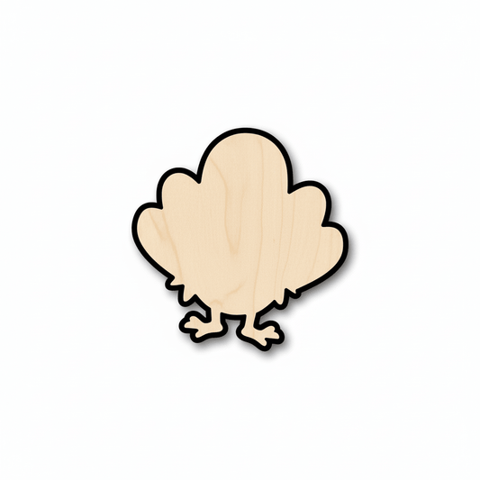 Wood Turkey | Baltic Birch Plywood - Handmade Wood Shapes for Craft Projects Blank Door Hanger Wooden Cutout Cut Outs - Unfinished - NameSigns.com