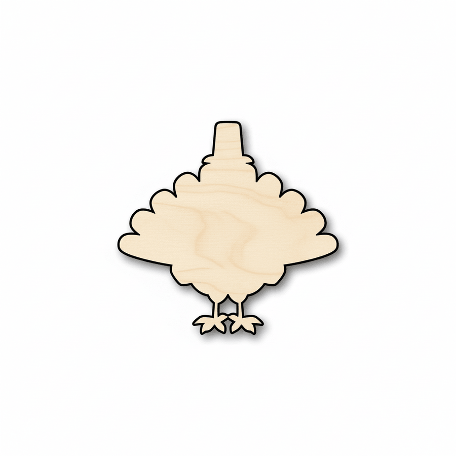 Wood Turkey – Baltic Birch Plywood | Handmade Wooden Decor for Thanksgiving Crafts Blank Door Hanger Wooden Cutout Cut Outs - Unfinished - NameSigns.com