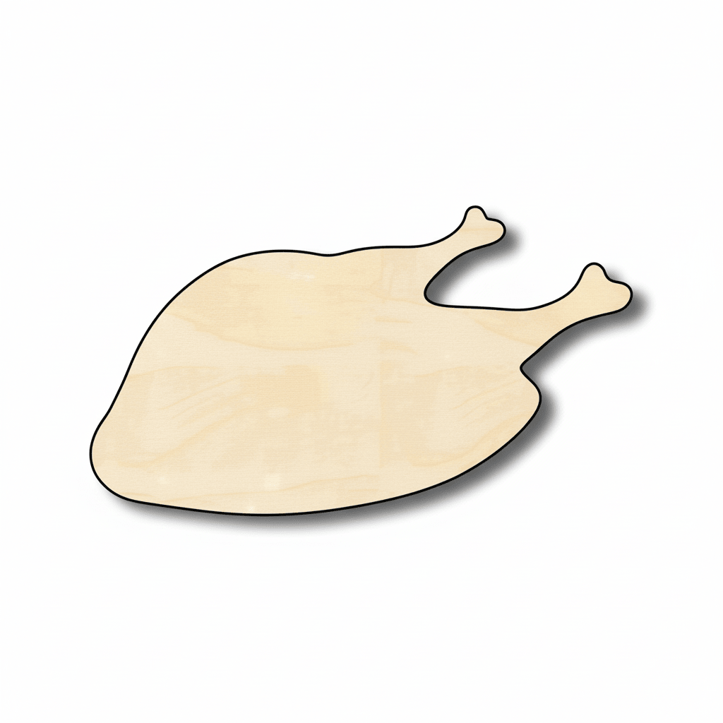 Wood Turkey | Baltic Birch Plywood Laser Cut Wood Shape for Thanksgiving Decor Blank Door Hanger Wooden Cutout Cut Outs - Unfinished - NameSigns.com