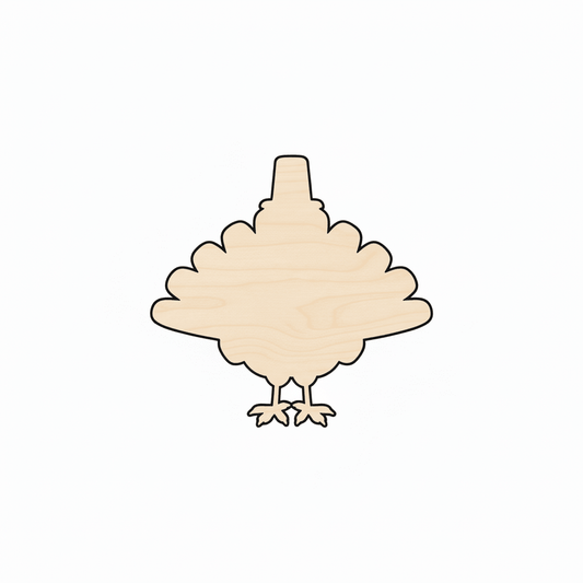 Wood Turkey Baltic Birch Plywood – Thanksgiving Craft Shape Cutout Blank Door Hanger Wooden Cutout Cut Outs - Unfinished - NameSigns.com