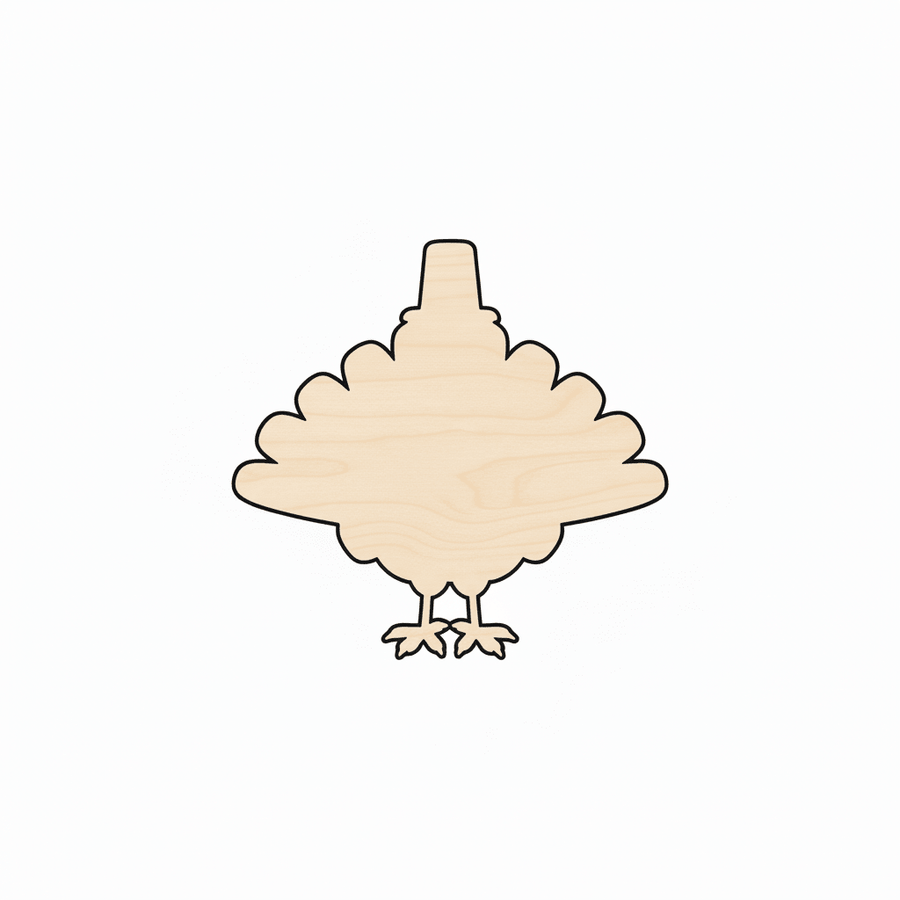 Wood Turkey Baltic Birch Plywood – Thanksgiving Craft Shape Cutout Blank Door Hanger Wooden Cutout Cut Outs - Unfinished - NameSigns.com