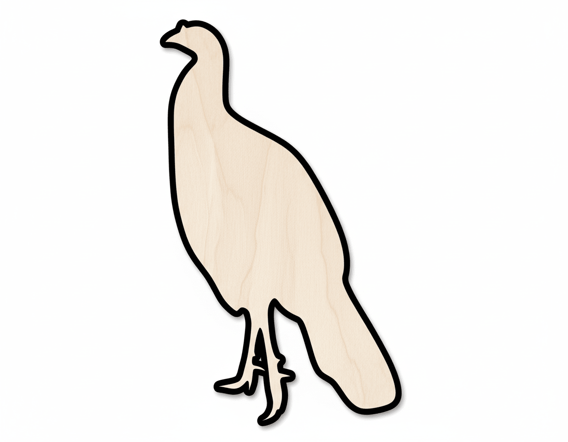 Wood Turkey Cutout - Custom Baltic Birch Large Wooden Turkey for Thanksgiving Decor Blank Door Hanger Wooden Cutout Cut Outs - Unfinished - NameSigns.com