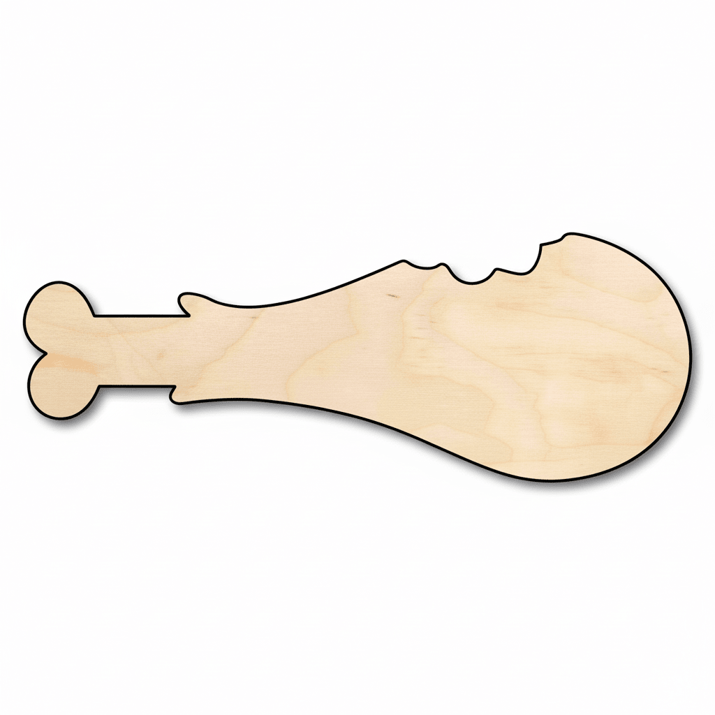 Wood Turkey Leg - Baltic Birch Plywood Craft Shape | Laser Cut Art Blank Door Hanger Wooden Cutout Cut Outs - Unfinished - NameSigns.com