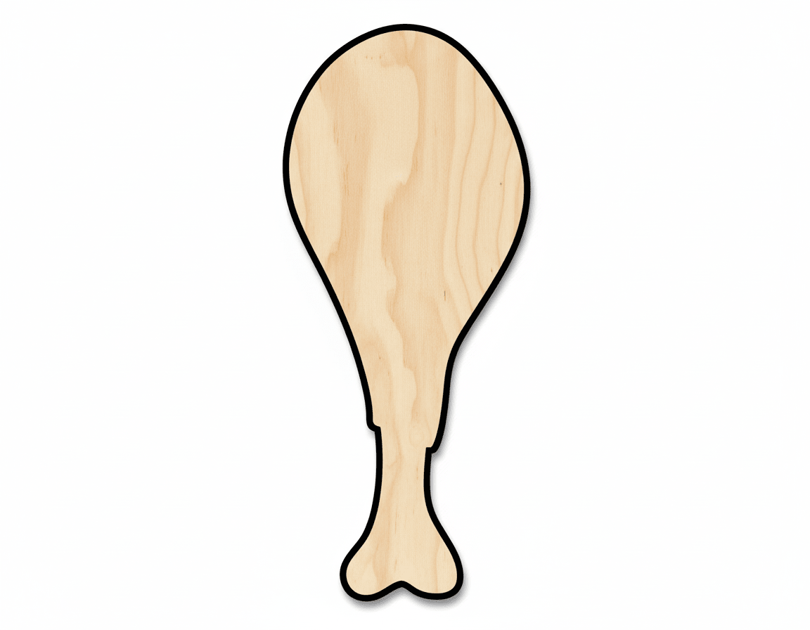 Wood Turkey Leg - Baltic Birch Plywood Laser Cut Plywood Craft Shape Blank Door Hanger Wooden Cutout Cut Outs - Unfinished - NameSigns.com