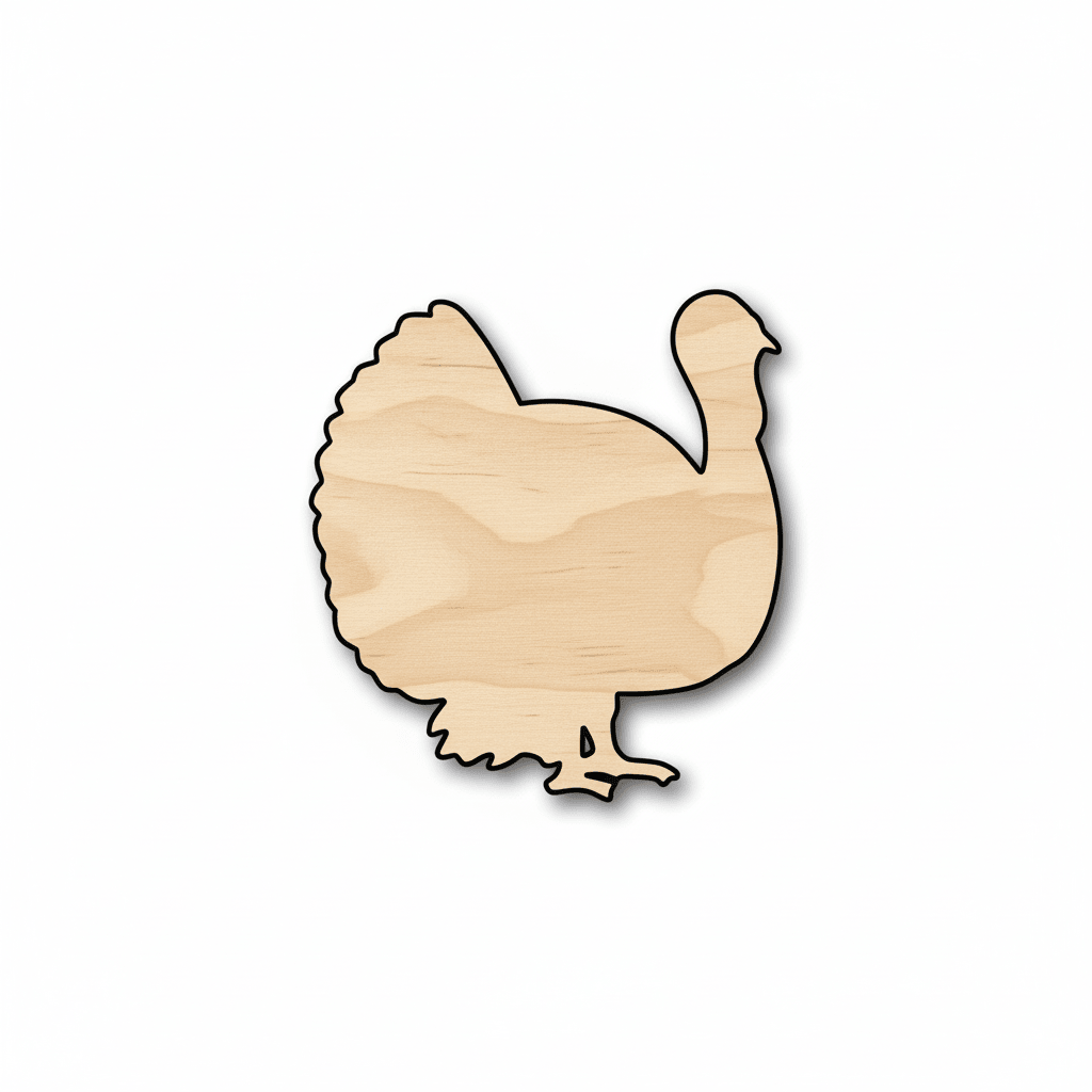 Wood Turkey - Paintable Rustic Wooden Decor | DIY Craft Template 46" Blank Door Hanger Wooden Cutout Cut Outs - Unfinished - NameSigns.com