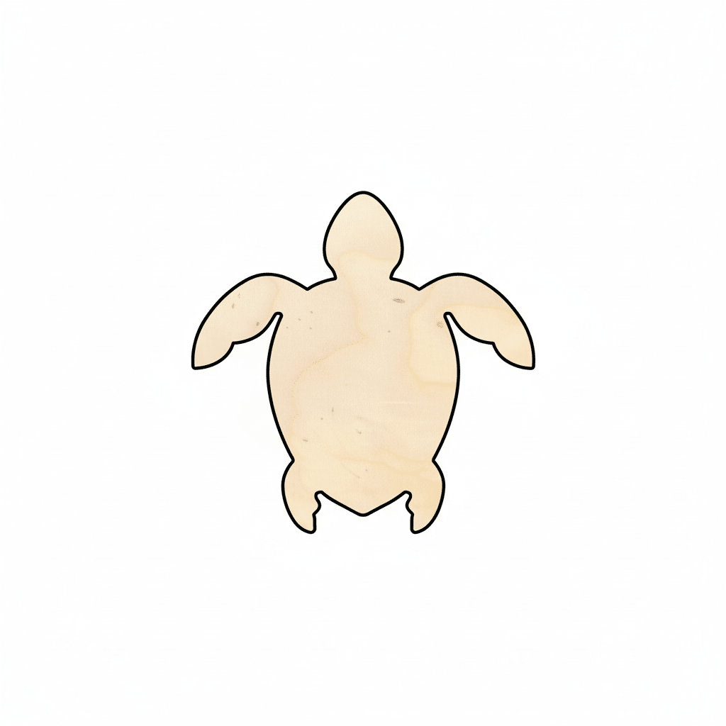 Wood Turtle – Baltic Birch Plywood Shape for DIY Wood Projects Up to 46" Blank Door Hanger Wooden Cutout Cut Outs - Unfinished - NameSigns.com