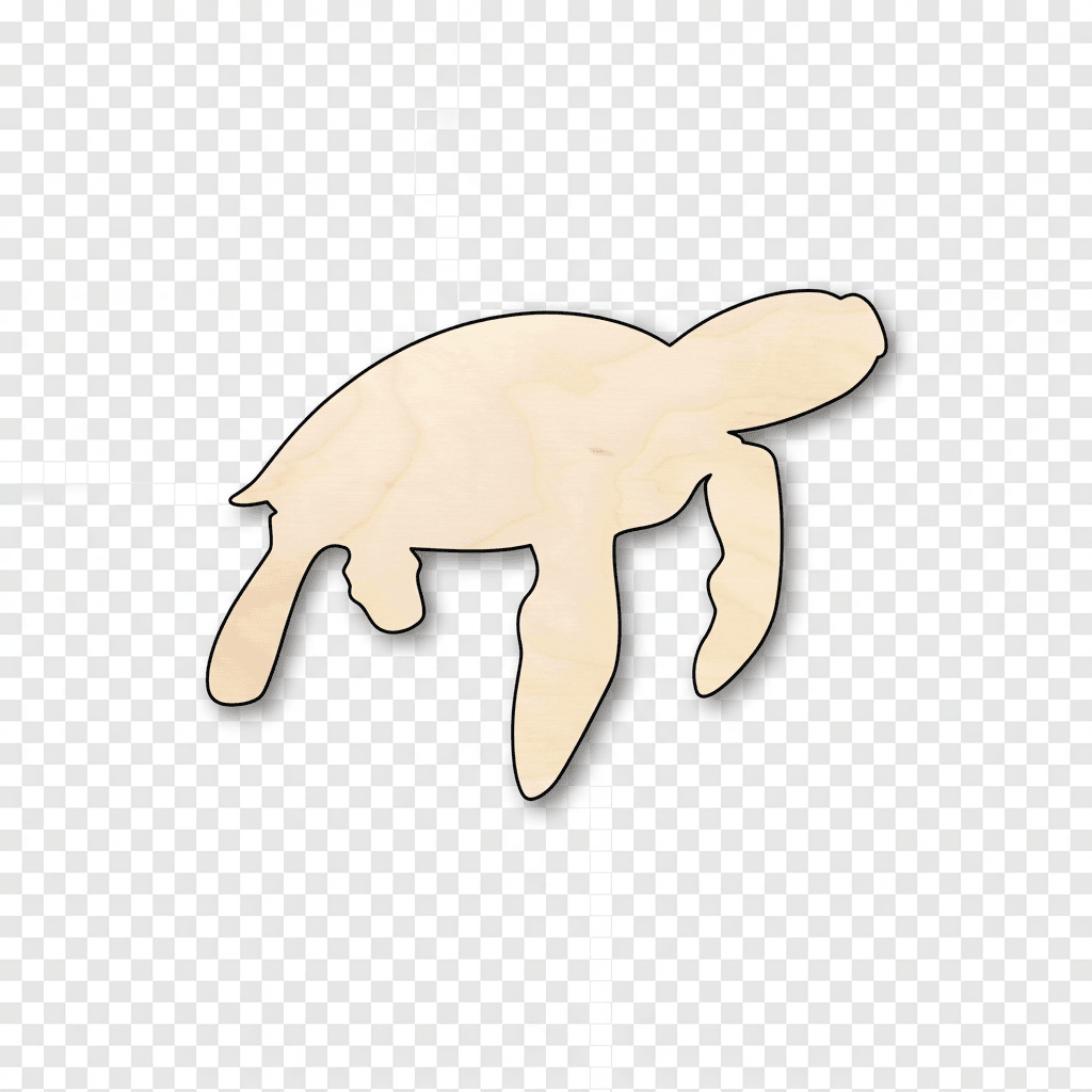 Wood Turtle | Marine Life Silhouette - DIY Craft Project Supplies Blank Door Hanger Wooden Cutout Cut Outs - Unfinished - NameSigns.com