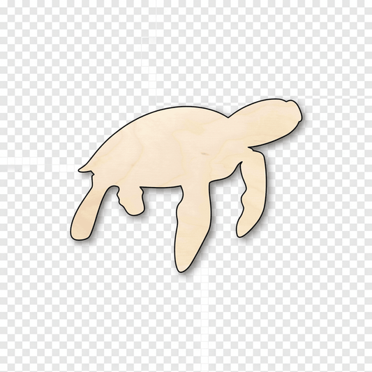 Wood Turtle | Marine Life Silhouette - DIY Craft Project Supplies Blank Door Hanger Wooden Cutout Cut Outs - Unfinished - NameSigns.com