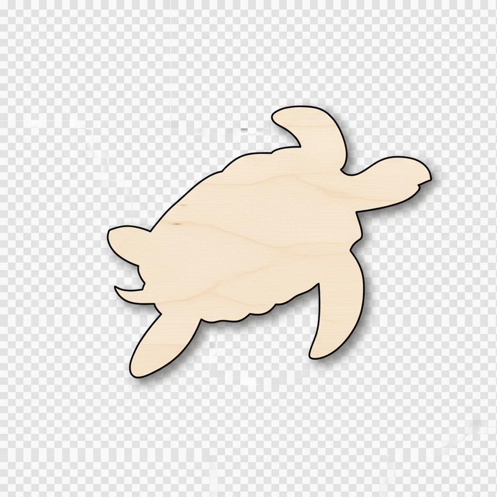 Wood Turtle – Paintable DIY Wooden Turtle Cutout | Baltic Birch Plywood Art Blank Door Hanger Wooden Cutout Cut Outs - Unfinished - NameSigns.com