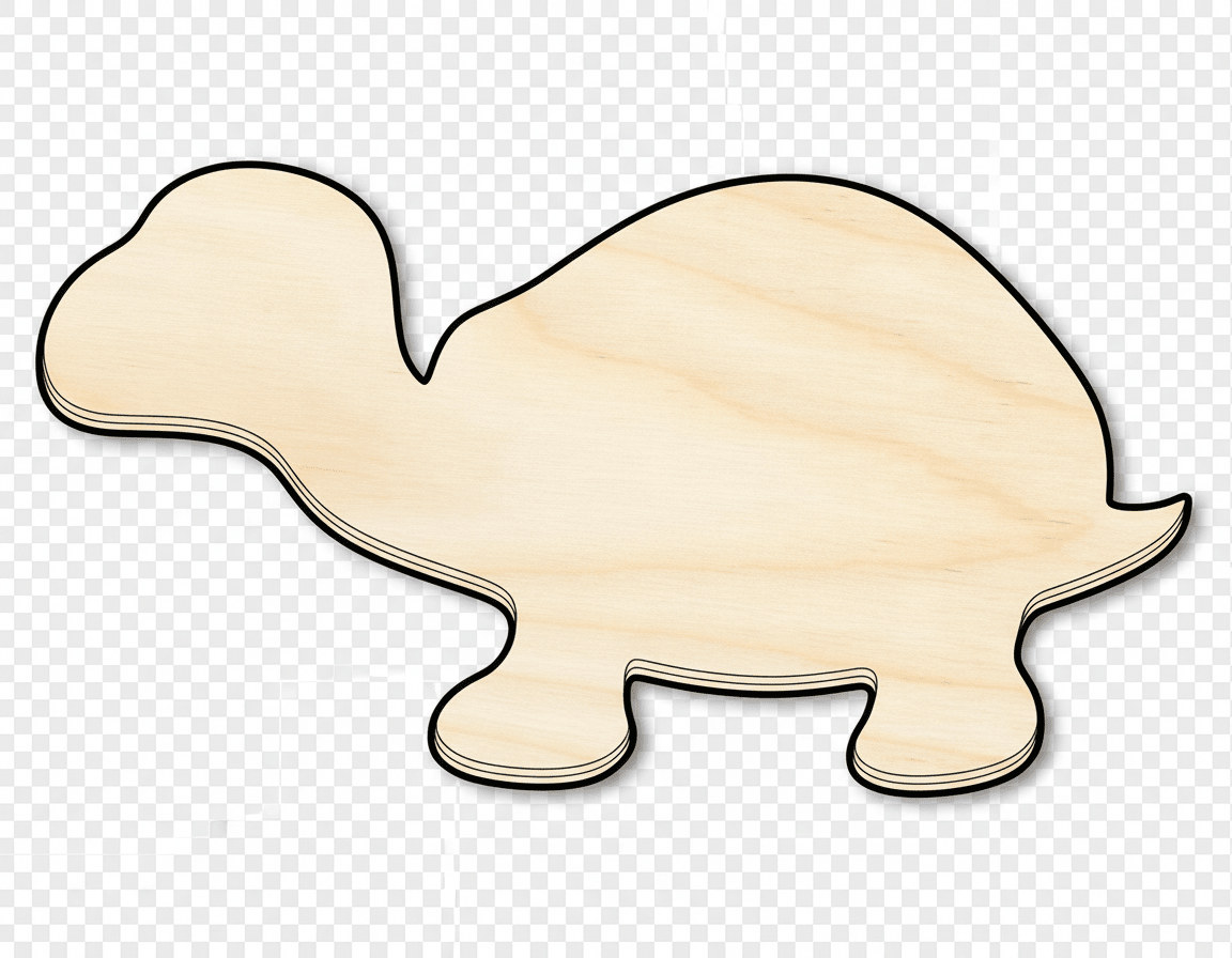 Wood Turtle – Paintable Wooden Animal Shape for DIY Crafts Blank Door Hanger Wooden Cutout Cut Outs - Unfinished - NameSigns.com
