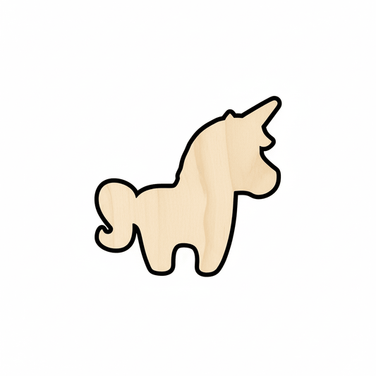 Wood Unicorn | Baltic Birch Plywood Craft Project Supplies 46" Blank Door Hanger Wooden Cutout Cut Outs - Unfinished - NameSigns.com