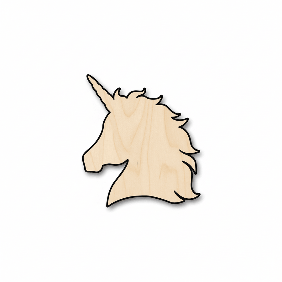 Wood Unicorn – Natural Birch Plywood Crafting Wood Blanks for DIY Projects Blank Door Hanger Wooden Cutout Cut Outs - Unfinished - NameSigns.com