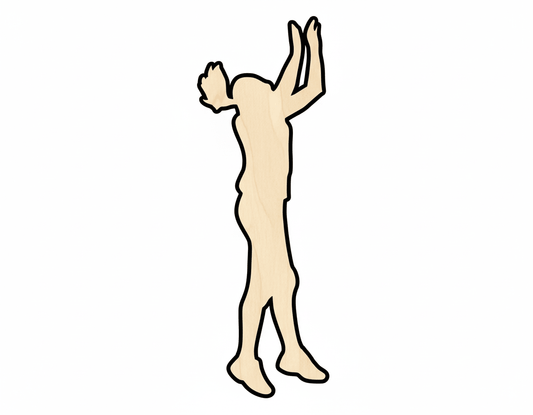 Wood Volleyball Set Shape DIY Craft Cutout Blank Door Hanger Wooden Cutout Cut Outs - Unfinished - NameSigns.com