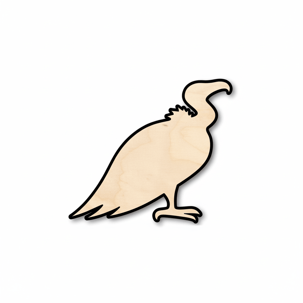 Wood Vulture | Wildlife Wood Cutouts - DIY Animal Decor Up to 46" Blank Door Hanger Wooden Cutout Cut Outs - Unfinished - NameSigns.com