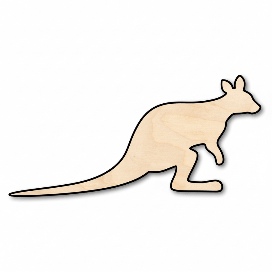 Wood Wallaby | DIY Wooden Shape - Natural Animal Silhouette Craft Up to 46" Blank Door Hanger Wooden Cutout Cut Outs - Unfinished - NameSigns.com