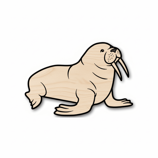 Wood Walrus – Baltic Birch Plywood Laser Cut Wood Art Shape Blank Door Hanger Wooden Cutout Cut Outs - Unfinished - NameSigns.com