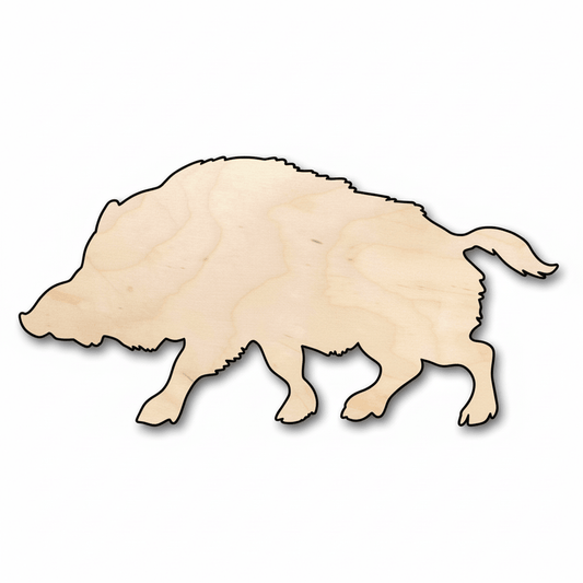 Wood Warthog Silhouette - Birch Plywood Art DIY Wild Pig Cutout Blank Door Hanger Wooden Cutout Cut Outs - Unfinished - NameSigns.com