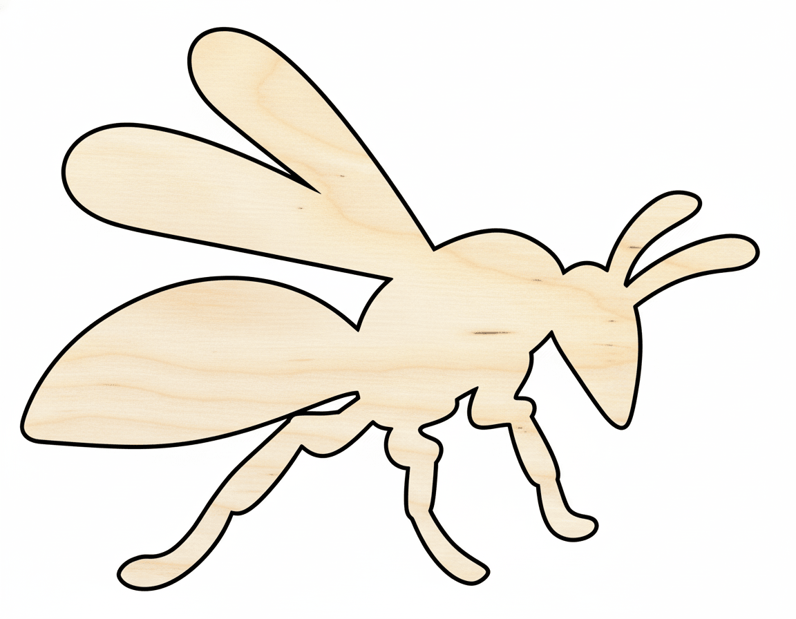 Wood Wasp Silhouette - Baltic Birch Plywood DIY Craft Shapes 46" Blank Door Hanger Wooden Cutout Cut Outs - Unfinished - NameSigns.com