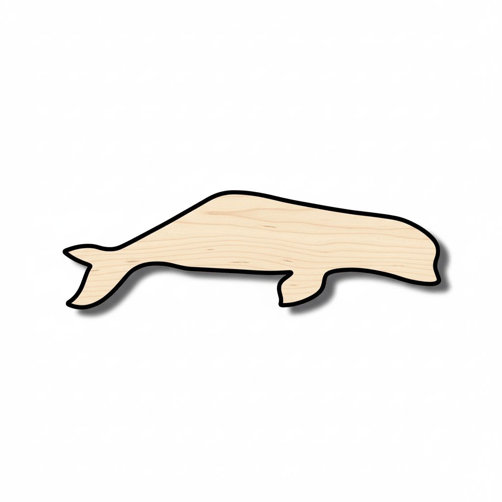 Wood Whale - Beluga Whale Cutout | Baltic Birch Plywood Shape Blank Door Hanger Wooden Cutout Cut Outs - Unfinished - NameSigns.com