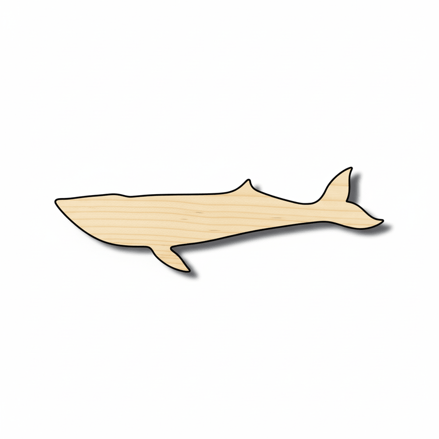 Wood Whale - Blue Whale Cutout | Baltic Birch Plywood Craft Shape Blank Door Hanger Wooden Cutout Cut Outs - Unfinished - NameSigns.com