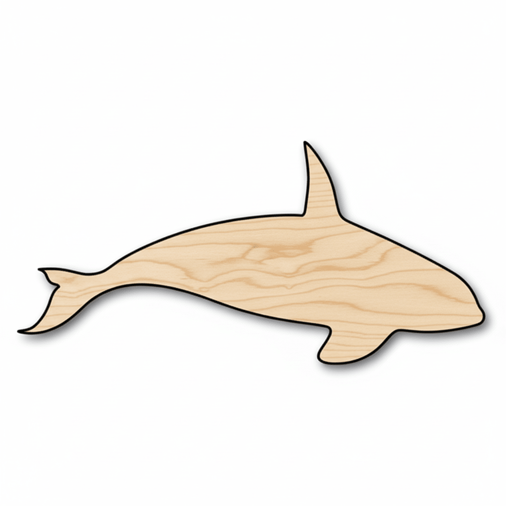 Wood Whale - Custom Wooden Whale Cutout | Baltic Birch Plywood Art Blank Door Hanger Wooden Cutout Cut Outs - Unfinished - NameSigns.com