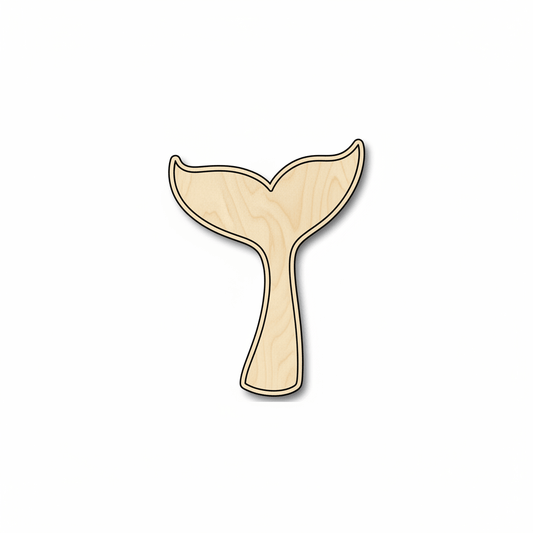 Wood Whale Tail – Baltic Birch Plywood Wooden Whale Cutout for Nursery Decor Blank Door Hanger Wooden Cutout Cut Outs - Unfinished - NameSigns.com